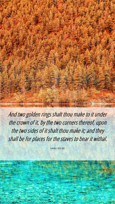 Picture 06 - Exodus 30:4 KJV Mobile Phone Wallpaper - And two golden rings shalt thou make to it under - Mobile Bible Verse Wallpaper