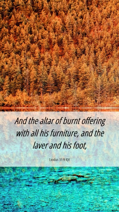 Picture 06 - Exodus 31:9 KJV Mobile Phone Wallpaper - And the altar of burnt offering with all his - Mobile Bible Verse Wallpaper