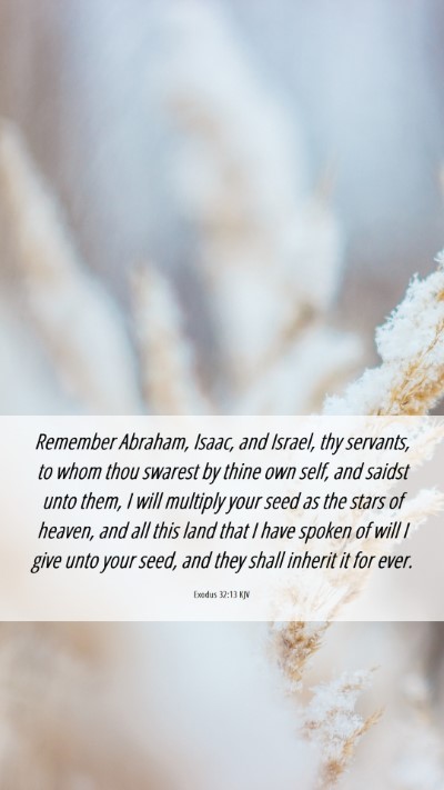 Picture 06 - Exodus 32:13 KJV Mobile Phone Wallpaper - Remember Abraham, Isaac, and Israel, thy - Mobile Bible Verse Wallpaper
