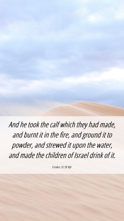 Picture 06 - Exodus 32:20 KJV Mobile Phone Wallpaper - And he took the calf which they had made, and - Mobile Bible Verse Wallpaper