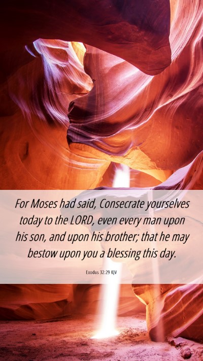 Picture 06 - Exodus 32:29 KJV Mobile Phone Wallpaper - For Moses had said, Consecrate yourselves today - Mobile Bible Verse Wallpaper