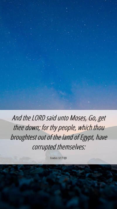 Picture 06 - Exodus 32:7 KJV Mobile Phone Wallpaper - And the LORD said unto Moses, Go, get thee down; - Mobile Bible Verse Wallpaper
