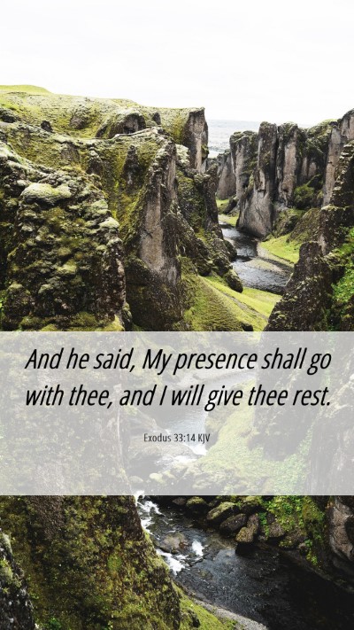 Picture 06 - Exodus 33:14 KJV Mobile Phone Wallpaper - And he said, My presence shall go with thee, and - Mobile Bible Verse Wallpaper