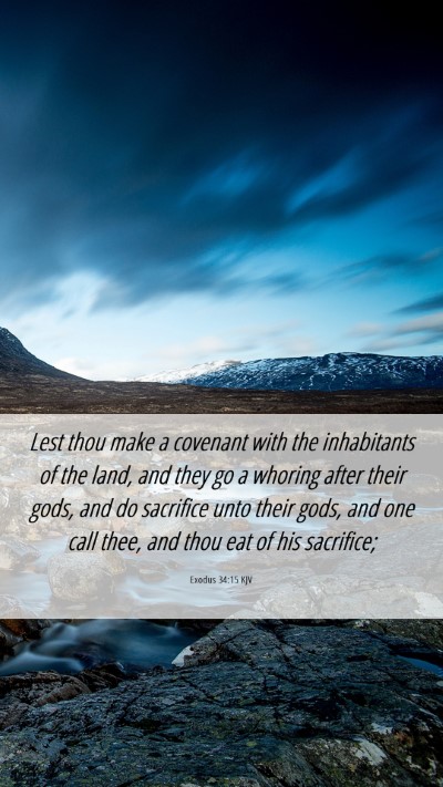Picture 06 - Exodus 34:15 KJV Mobile Phone Wallpaper - Lest thou make a covenant with the inhabitants of - Mobile Bible Verse Wallpaper