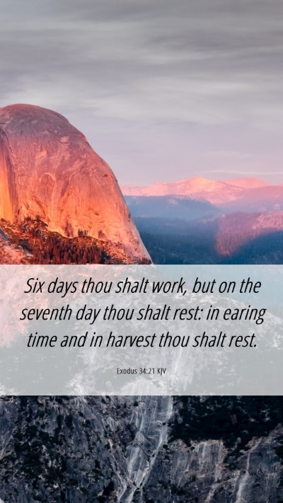 Picture 06 - Exodus 34:21 KJV Mobile Phone Wallpaper - Six days thou shalt work, but on the seventh day - Mobile Bible Verse Wallpaper