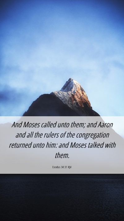 Picture 06 - Exodus 34:31 KJV Mobile Phone Wallpaper - And Moses called unto them; and Aaron and all the - Mobile Bible Verse Wallpaper