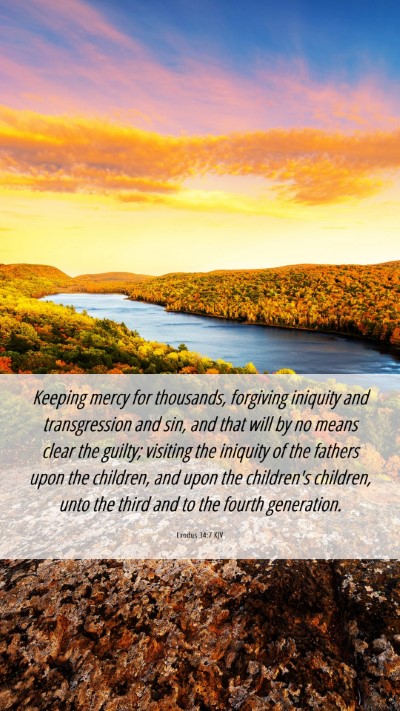 Picture 06 - Exodus 34:7 KJV Mobile Phone Wallpaper - Keeping mercy for thousands, forgiving iniquity - Mobile Bible Verse Wallpaper
