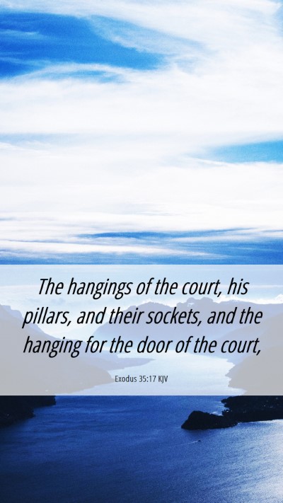 Picture 06 - Exodus 35:17 KJV Mobile Phone Wallpaper - The hangings of the court, his pillars, and their - Mobile Bible Verse Wallpaper
