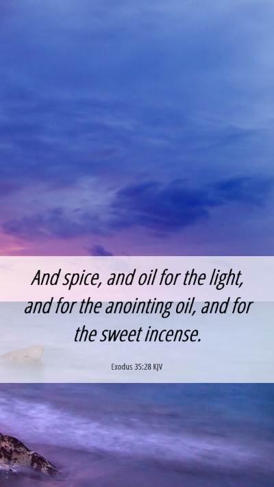 Picture 06 - Exodus 35:28 KJV Mobile Phone Wallpaper - And spice, and oil for the light, and for the - Mobile Bible Verse Wallpaper