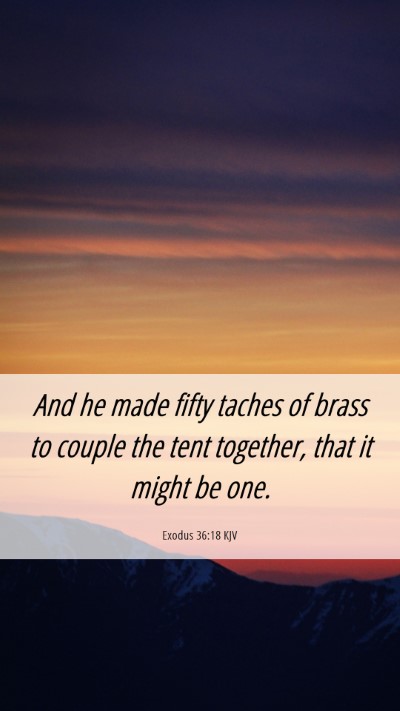 Picture 06 - Exodus 36:18 KJV Mobile Phone Wallpaper - And he made fifty taches of brass to couple the - Mobile Bible Verse Wallpaper