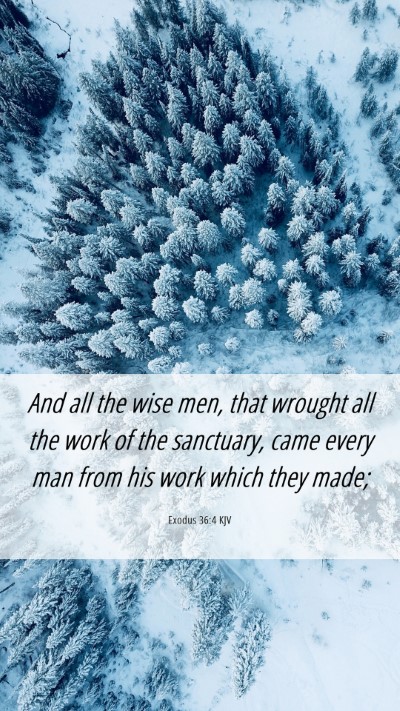 Picture 06 - Exodus 36:4 KJV Mobile Phone Wallpaper - And all the wise men, that wrought all the work - Mobile Bible Verse Wallpaper