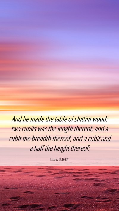 Picture 06 - Exodus 37:10 KJV Mobile Phone Wallpaper - And he made the table of shittim wood: two cubits - Mobile Bible Verse Wallpaper