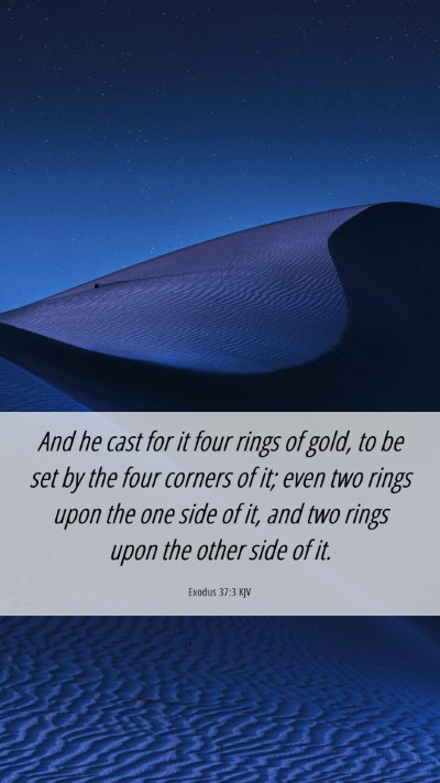 Picture 06 - Exodus 37:3 KJV Mobile Phone Wallpaper - And he cast for it four rings of gold, to be set - Mobile Bible Verse Wallpaper