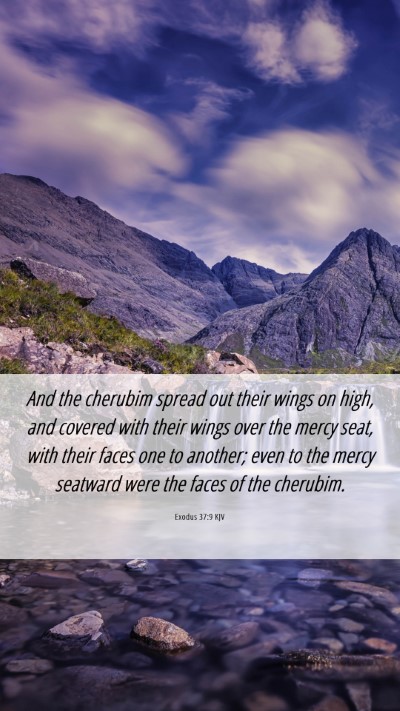 Picture 06 - Exodus 37:9 KJV Mobile Phone Wallpaper - And the cherubim spread out their wings on high, - Mobile Bible Verse Wallpaper