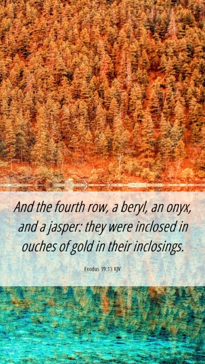 Picture 06 - Exodus 39:13 KJV Mobile Phone Wallpaper - And the fourth row, a beryl, an onyx, and a - Mobile Bible Verse Wallpaper