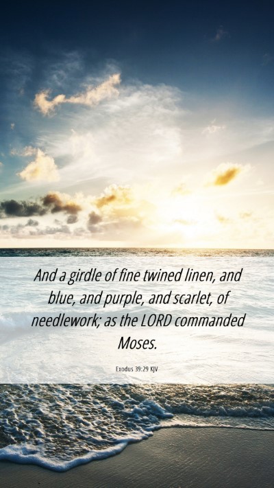 Picture 06 - Exodus 39:29 KJV Mobile Phone Wallpaper - And a girdle of fine twined linen, and blue, and - Mobile Bible Verse Wallpaper