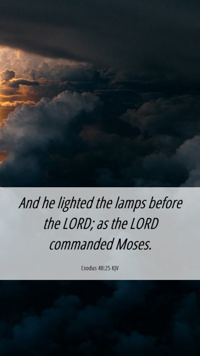 Picture 06 - Exodus 40:25 KJV Mobile Phone Wallpaper - And he lighted the lamps before the LORD; as the - Mobile Bible Verse Wallpaper