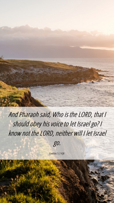 Picture 06 - Exodus 5:2 KJV Mobile Phone Wallpaper - And Pharaoh said, Who is the LORD, that I should - Mobile Bible Verse Wallpaper