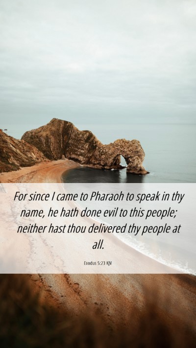 Picture 06 - Exodus 5:23 KJV Mobile Phone Wallpaper - For since I came to Pharaoh to speak in thy name, - Mobile Bible Verse Wallpaper