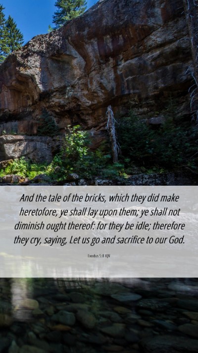 Picture 06 - Exodus 5:8 KJV Mobile Phone Wallpaper - And the tale of the bricks, which they did make - Mobile Bible Verse Wallpaper