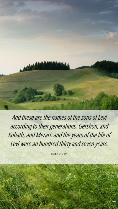 Picture 06 - Exodus 6:16 KJV Mobile Phone Wallpaper - And these are the names of the sons of Levi - Mobile Bible Verse Wallpaper