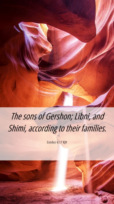 Picture 06 - Exodus 6:17 KJV Mobile Phone Wallpaper - The sons of Gershon; Libni, and Shimi, according - Mobile Bible Verse Wallpaper