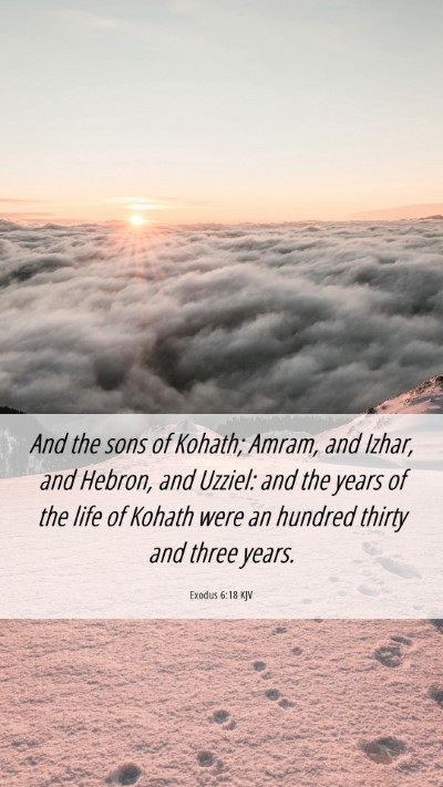 Picture 06 - Exodus 6:18 KJV Mobile Phone Wallpaper - And the sons of Kohath; Amram, and Izhar, and - Mobile Bible Verse Wallpaper