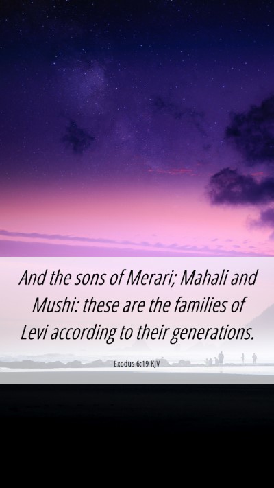 Picture 06 - Exodus 6:19 KJV Mobile Phone Wallpaper - And the sons of Merari; Mahali and Mushi: these - Mobile Bible Verse Wallpaper