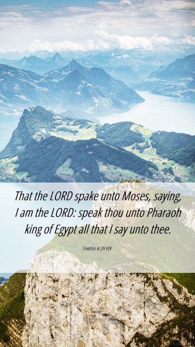 Picture 06 - Exodus 6:29 KJV Mobile Phone Wallpaper - That the LORD spake unto Moses, saying, I am the - Mobile Bible Verse Wallpaper