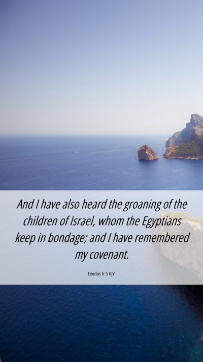 Picture 06 - Exodus 6:5 KJV Mobile Phone Wallpaper - And I have also heard the groaning of the - Mobile Bible Verse Wallpaper