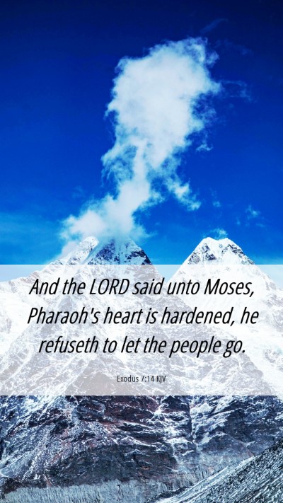 Picture 06 - Exodus 7:14 KJV Mobile Phone Wallpaper - And the LORD said unto Moses, Pharaoh's heart is - Mobile Bible Verse Wallpaper