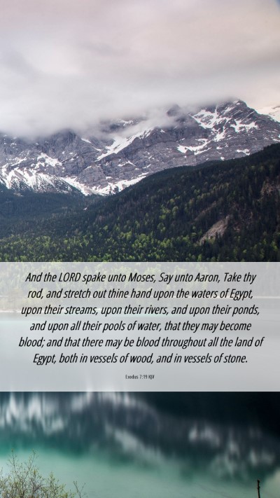 Picture 06 - Exodus 7:19 KJV Mobile Phone Wallpaper - And the LORD spake unto Moses, Say unto Aaron, - Mobile Bible Verse Wallpaper