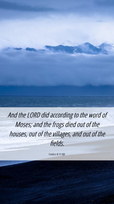Picture 06 - Exodus 8:13 KJV Mobile Phone Wallpaper - And the LORD did according to the word of Moses; - Mobile Bible Verse Wallpaper