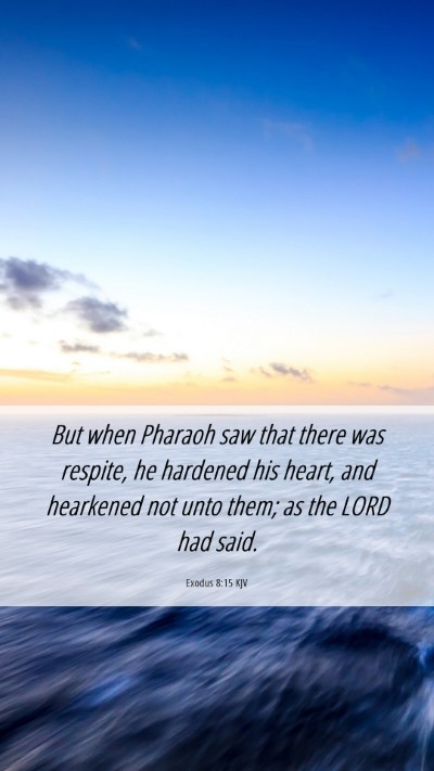 Picture 06 - Exodus 8:15 KJV Mobile Phone Wallpaper - But when Pharaoh saw that there was respite, he - Mobile Bible Verse Wallpaper