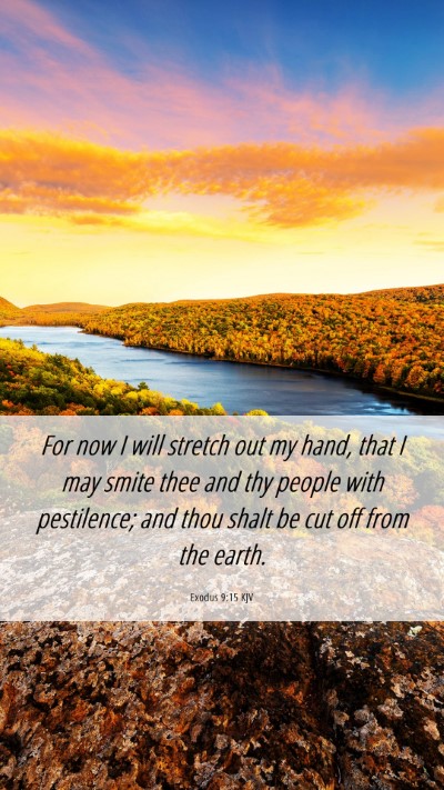 Picture 06 - Exodus 9:15 KJV Mobile Phone Wallpaper - For now I will stretch out my hand, that I may - Mobile Bible Verse Wallpaper