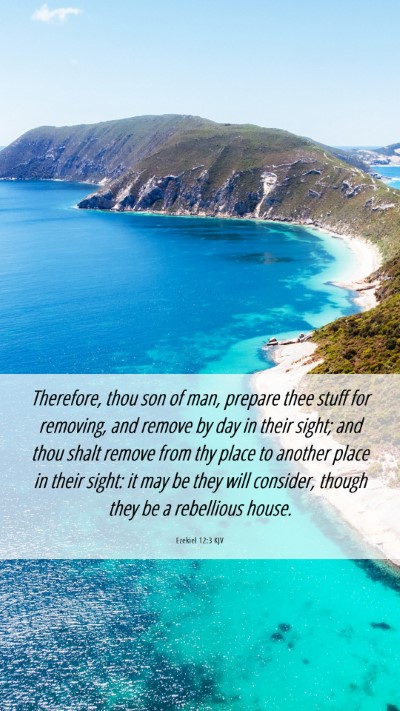 Picture 06 - Ezekiel 12:3 KJV Mobile Phone Wallpaper - Therefore, thou son of man, prepare thee stuff - Mobile Bible Verse Wallpaper
