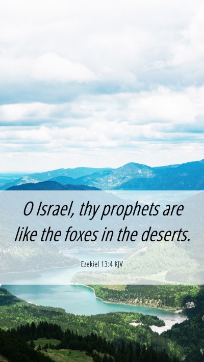 Picture 06 - Ezekiel 13:4 KJV Mobile Phone Wallpaper - O Israel, thy prophets are like the foxes in the - Mobile Bible Verse Wallpaper