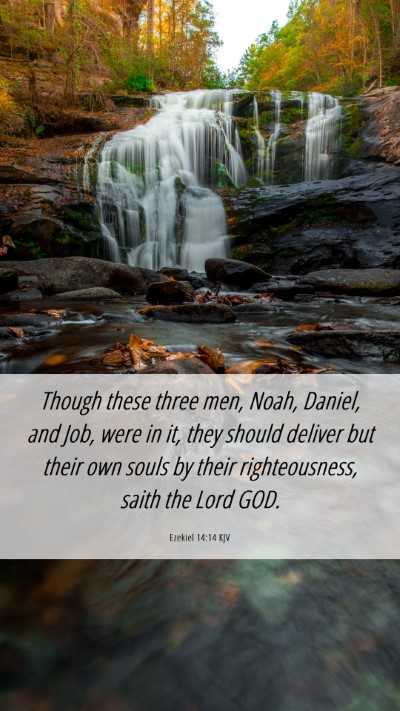Picture 06 - Ezekiel 14:14 KJV Mobile Phone Wallpaper - Though these three men, Noah, Daniel, and Job, - Mobile Bible Verse Wallpaper