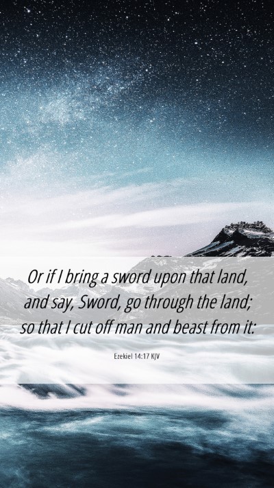 Picture 06 - Ezekiel 14:17 KJV Mobile Phone Wallpaper - Or if I bring a sword upon that land, and say, - Mobile Bible Verse Wallpaper