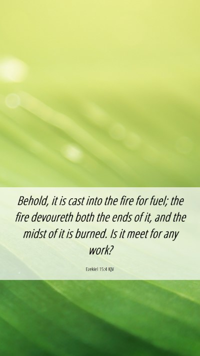 Picture 06 - Ezekiel 15:4 KJV Mobile Phone Wallpaper - Behold, it is cast into the fire for fuel; the - Mobile Bible Verse Wallpaper