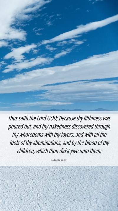 Picture 06 - Ezekiel 16:36 KJV Mobile Phone Wallpaper - Thus saith the Lord GOD; Because thy filthiness - Mobile Bible Verse Wallpaper