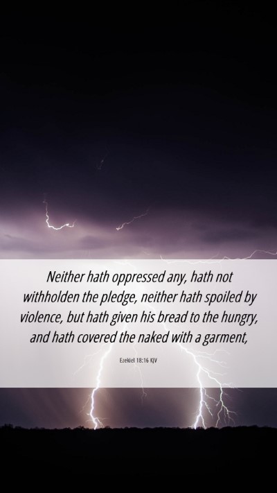 Picture 06 - Ezekiel 18:16 KJV Mobile Phone Wallpaper - Neither hath oppressed any, hath not withholden - Mobile Bible Verse Wallpaper