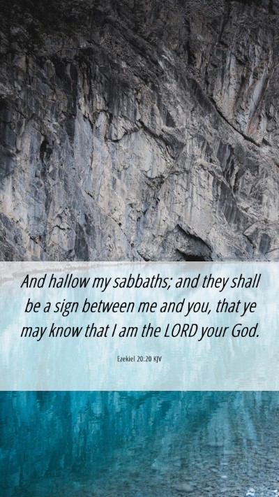 Picture 06 - Ezekiel 20:20 KJV Mobile Phone Wallpaper - And hallow my sabbaths; and they shall be a sign - Mobile Bible Verse Wallpaper