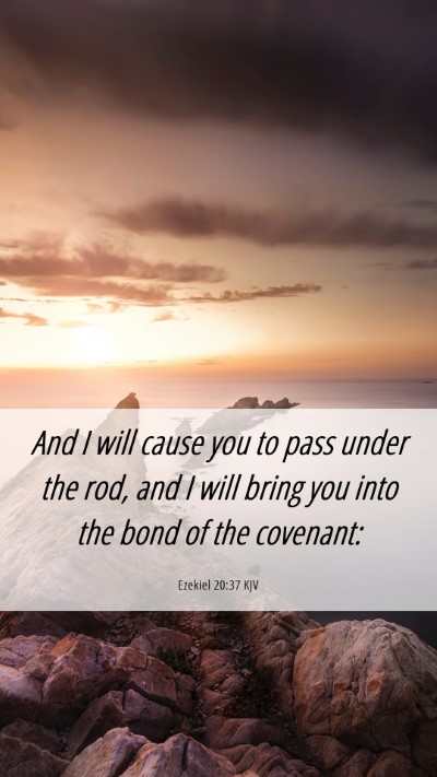 Picture 06 - Ezekiel 20:37 KJV Mobile Phone Wallpaper - And I will cause you to pass under the rod, and I - Mobile Bible Verse Wallpaper