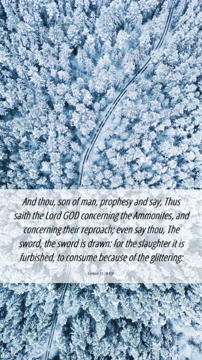 Picture 06 - Ezekiel 21:28 KJV Mobile Phone Wallpaper - And thou, son of man, prophesy and say, Thus - Mobile Bible Verse Wallpaper