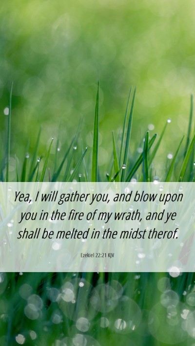 Picture 06 - Ezekiel 22:21 KJV Mobile Phone Wallpaper - Yea, I will gather you, and blow upon you in the - Mobile Bible Verse Wallpaper