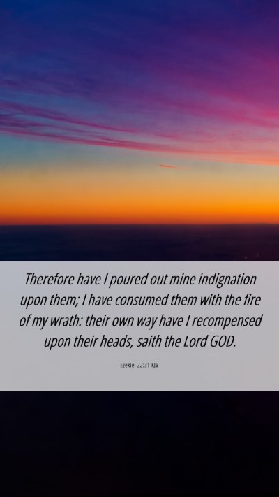 Picture 06 - Ezekiel 22:31 KJV Mobile Phone Wallpaper - Therefore have I poured out mine indignation upon - Mobile Bible Verse Wallpaper
