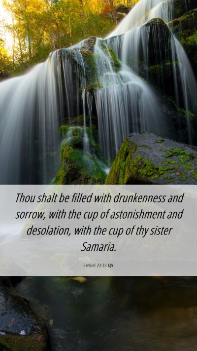 Picture 06 - Ezekiel 23:33 KJV Mobile Phone Wallpaper - Thou shalt be filled with drunkenness and sorrow, - Mobile Bible Verse Wallpaper