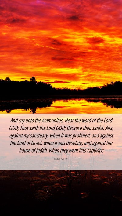 Picture 06 - Ezekiel 25:3 KJV Mobile Phone Wallpaper - And say unto the Ammonites, Hear the word of the - Mobile Bible Verse Wallpaper
