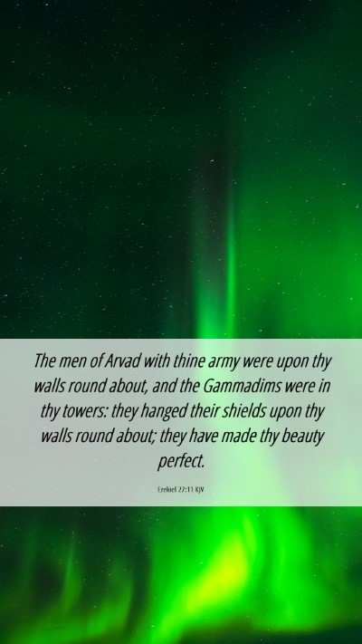 Picture 06 - Ezekiel 27:11 KJV Mobile Phone Wallpaper - The men of Arvad with thine army were upon thy - Mobile Bible Verse Wallpaper